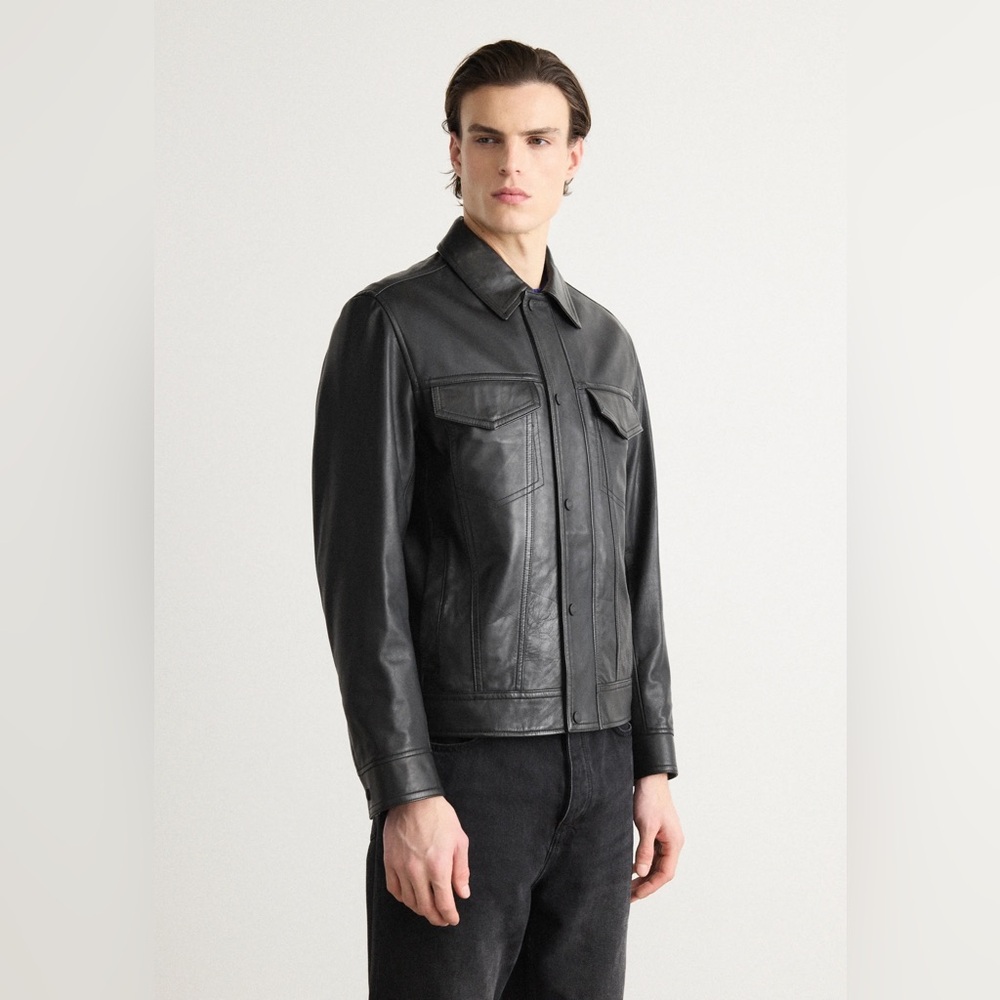 NWT new with tags!  Hugo Boss Black sheep 100% Leather Jacket 34 US SMALL